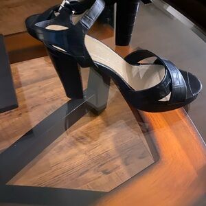 Chinese Laundry Black Strappy Block Heel Sandals